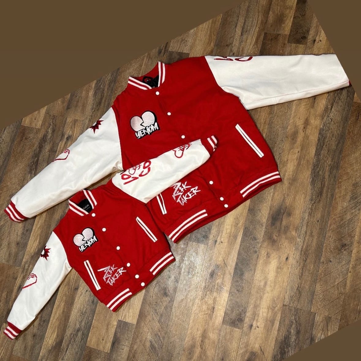 Yenom Kids Red Letterman Jacket